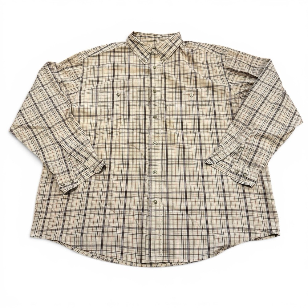 Wrangler Rugged Wear Plaid Button Front Shirt Mens 2X Outdoor Casual